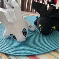 How to Train Your Dragon Toothless And Light Fury Plush Doll NEW