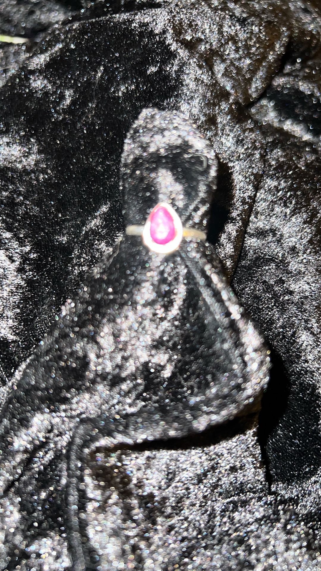 Size 7 - Natural Ruby/sterling Silver Ring