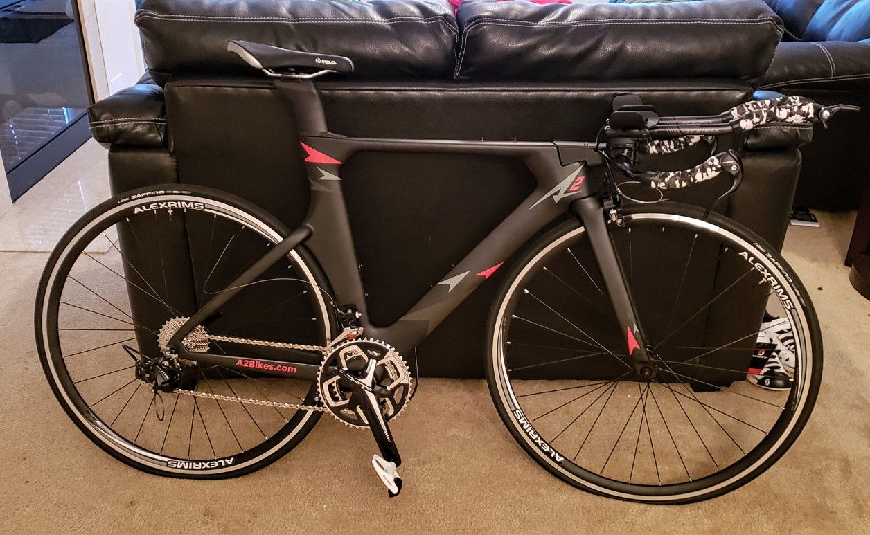 A2 Speed Phreak Carbon Fiber Tri/Time Trial Race Bicycle. Shimano 105/FSA Size 52