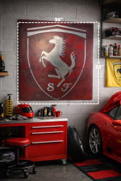 Ferrari Vintage Metal Sign Handmade