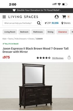 Rustic Brown Solid Wood Dresser