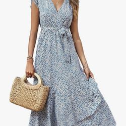  Floral Blue Dress. Vestido Floral Azul 