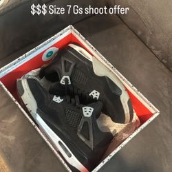 JORDAN 4 GS BLACK CANVAS