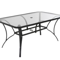 NEW IN BOX - Glass Top / Metal Frame Outdoor Dining Table