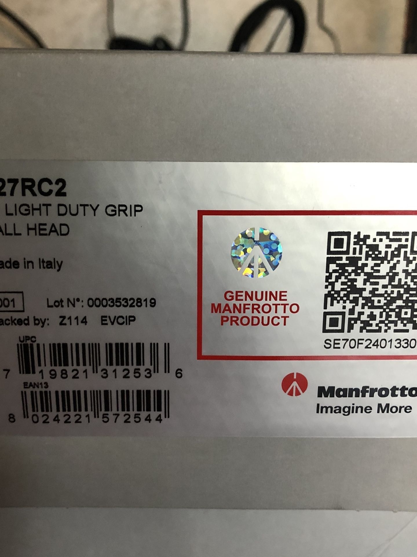 Manfrotto Jr Light Duty grip Ball Head 327RC2