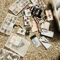 Lot Of Glass Beads And Charms