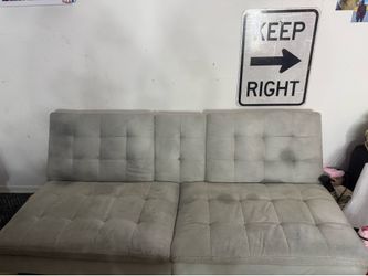 Gray Tufted Futon Sofa Bed