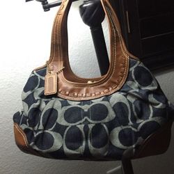 Coach Signature Hobo Denim Purse