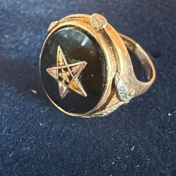 Vintage 14kt Gold Art Deco Black Onyx Ring Size 5