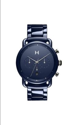 Like New MVMT (contact info removed)8 BLACKTOP II BLUE CHRONO DIAL BLUE CERAMIC BRACELET Men's