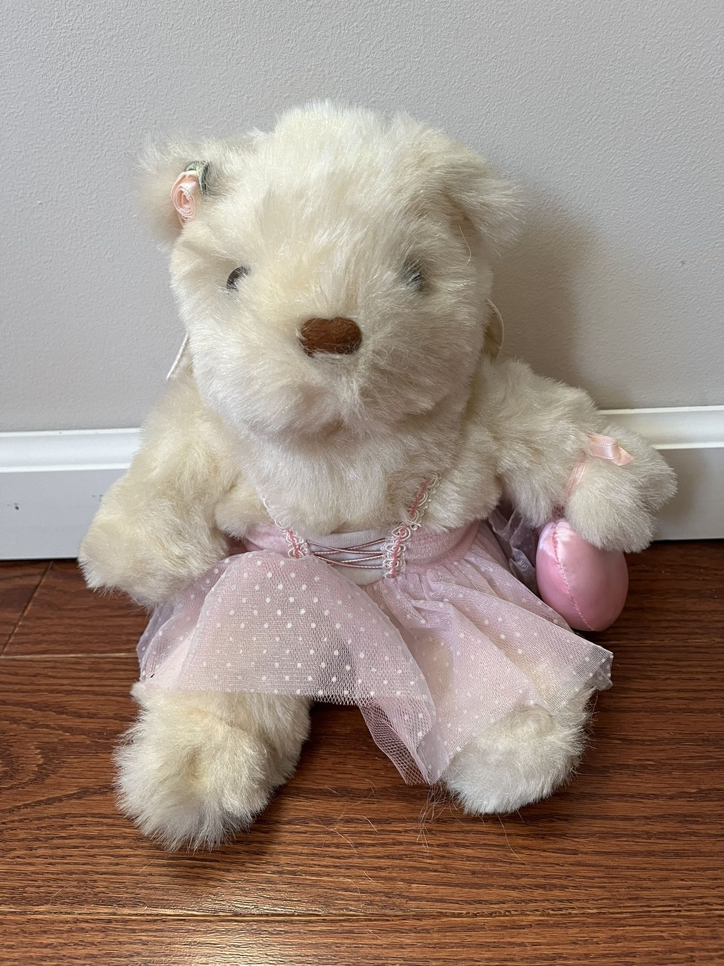 Avon Plush Angel Ballerina Teddy Bear w/ Wings Tutu and heart Vtg 1998,