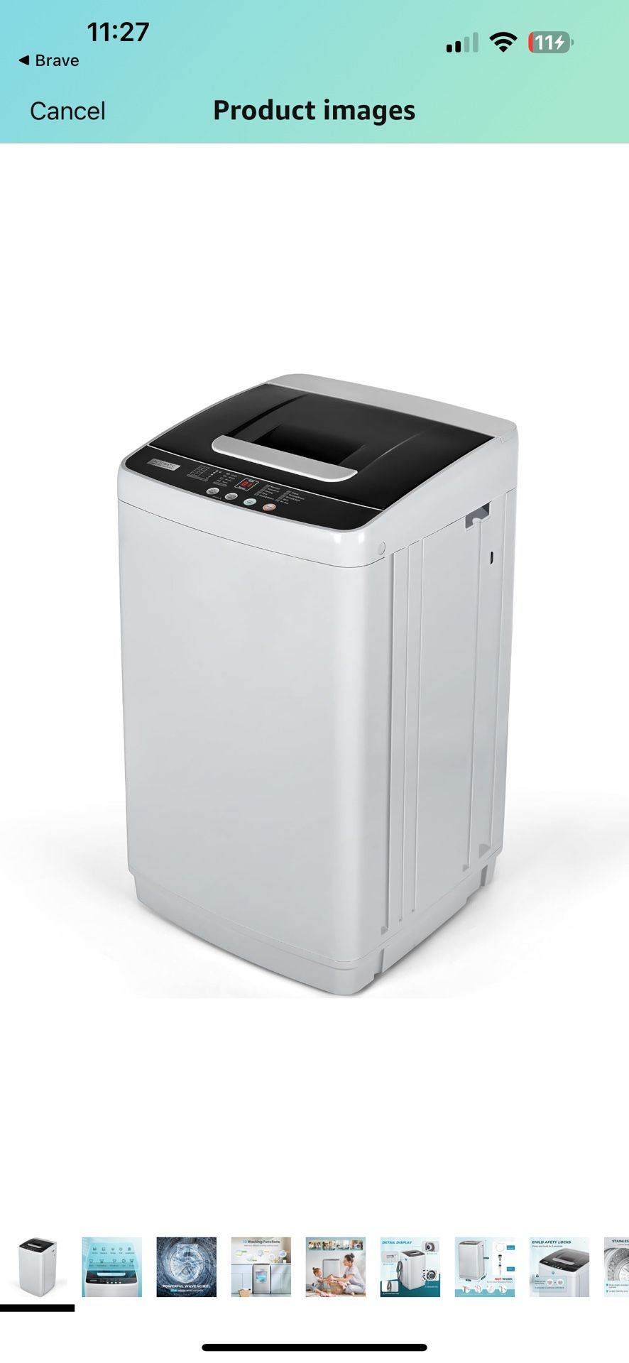 Euhomy 1.03cu.ft Portable Washer, 8.8LBS Capacity Small Portable Washing  Machine with 10 Programs 5 Water Levels, Drain Pump and LED Display,Compact  W