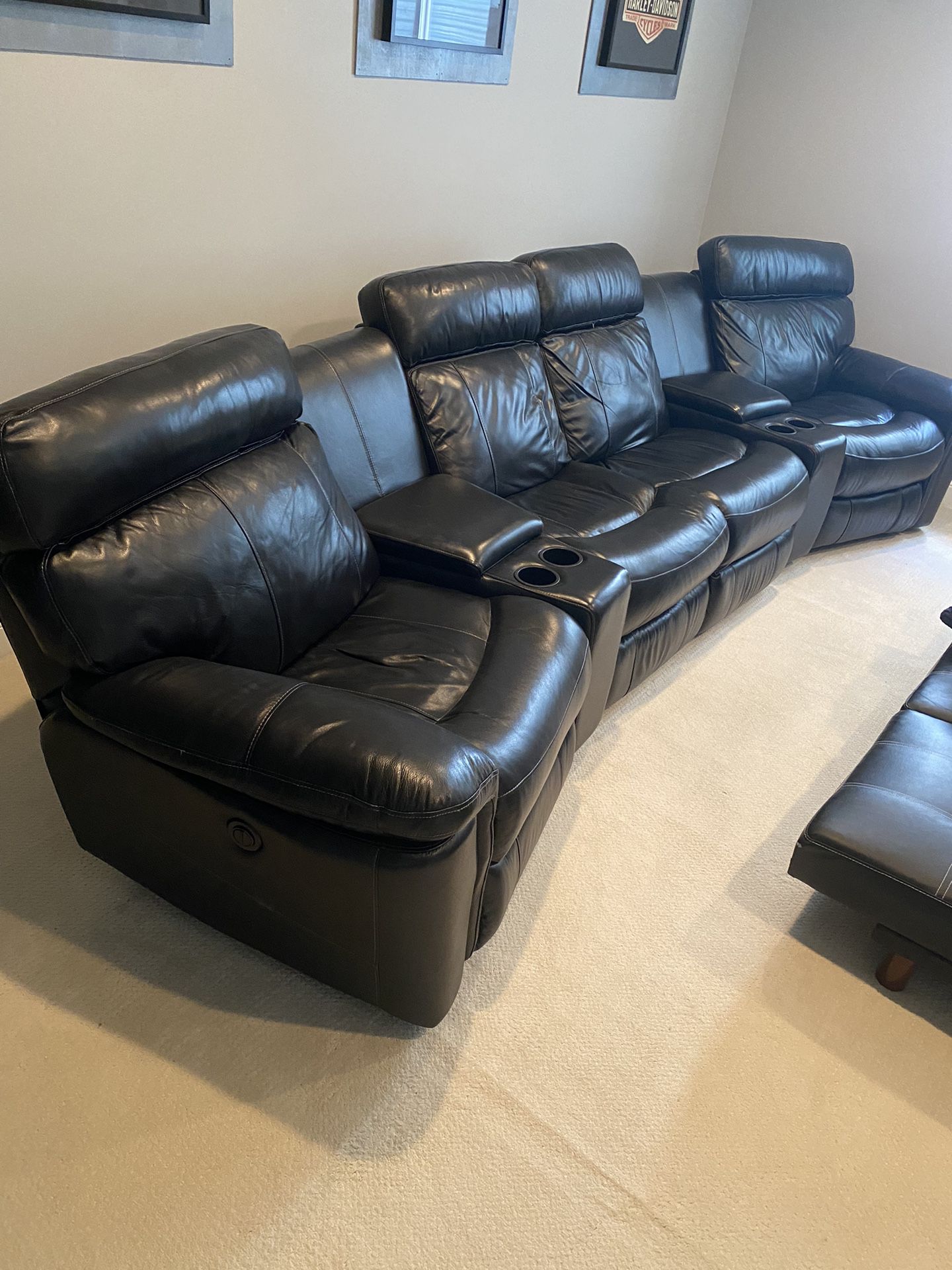 6 Piece Leather Sectional For Sale