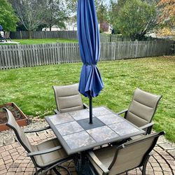 Patio Set - Table, Chairs, Umbrella 