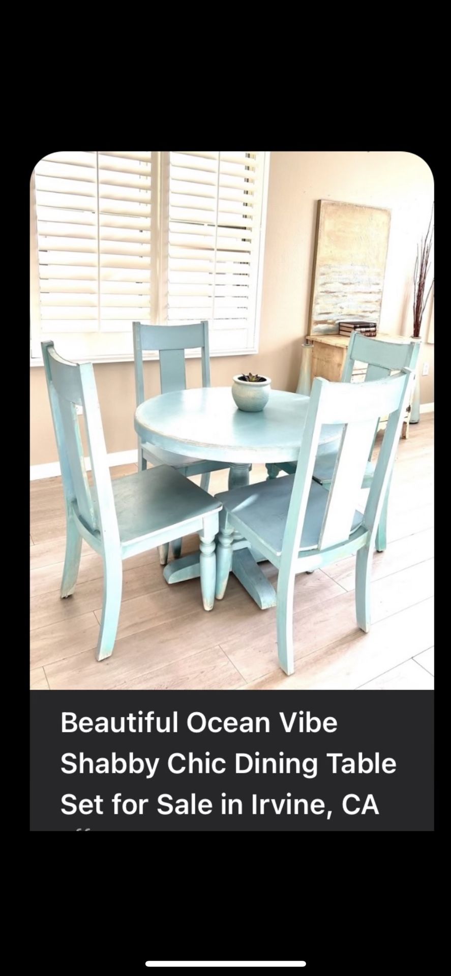 Ocean Vibe Dining Table Set For Sale