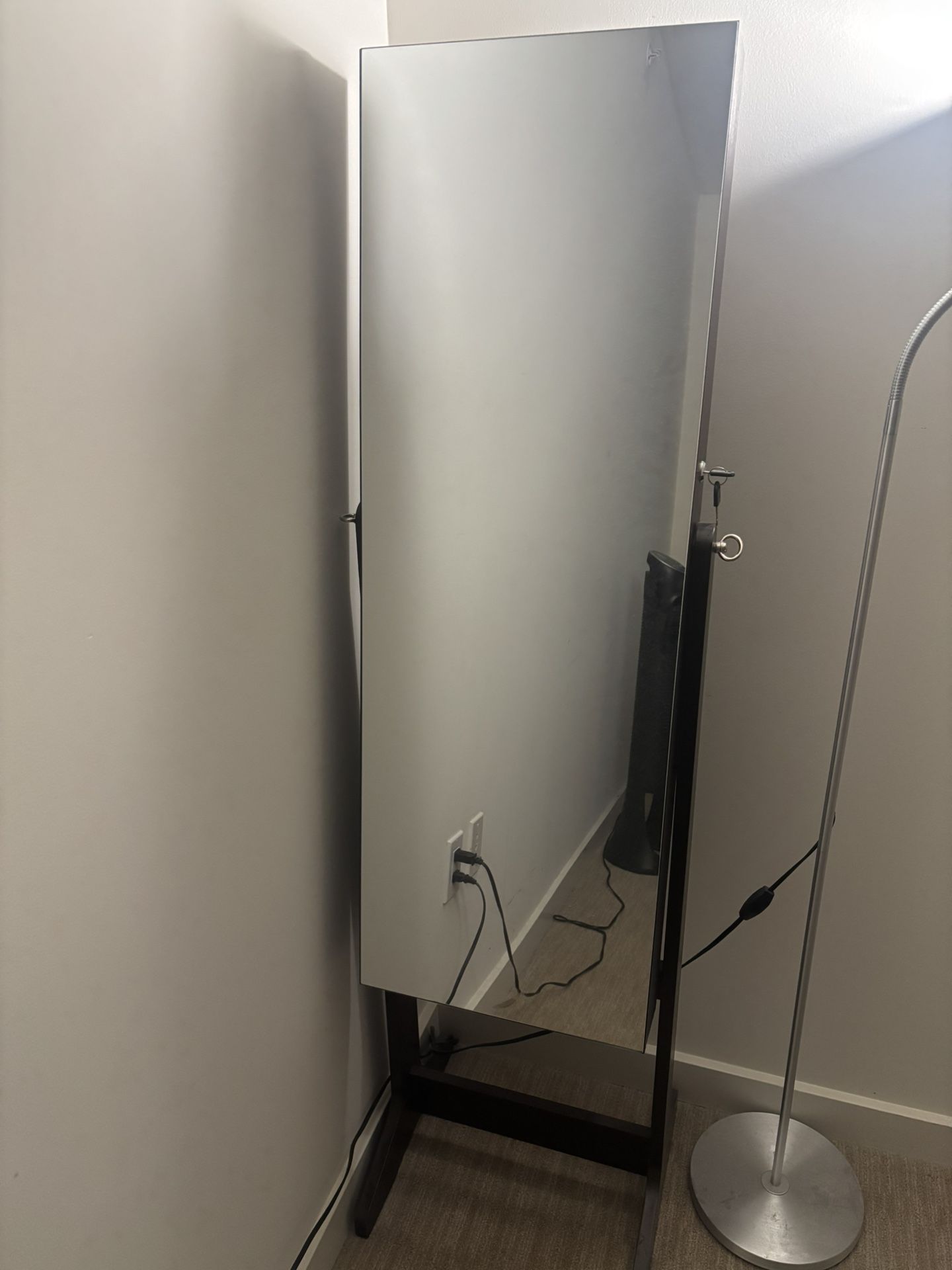 Full Length Mirror Built-in Jewelry/Makeup Organizer