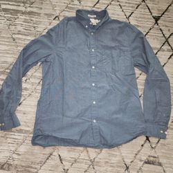 H&M denim blue, button-down Shirt - Sz L