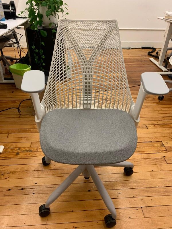 Gray and White Herman Miller Sayl Office Chair