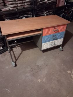 Old school desk great condition have wheels to move around you lock wheel s
