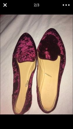 Red velvet flats size 7.5