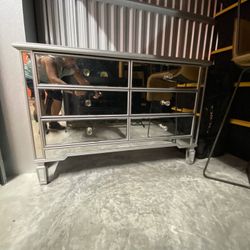 Art Deco Silver Mirrored Dresser& Desk