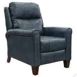 Recliner Chair, Navy Blue, Real Leather