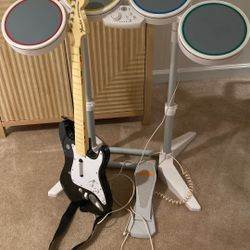 Nintendo Wii Rock Band Drum set & Guitar