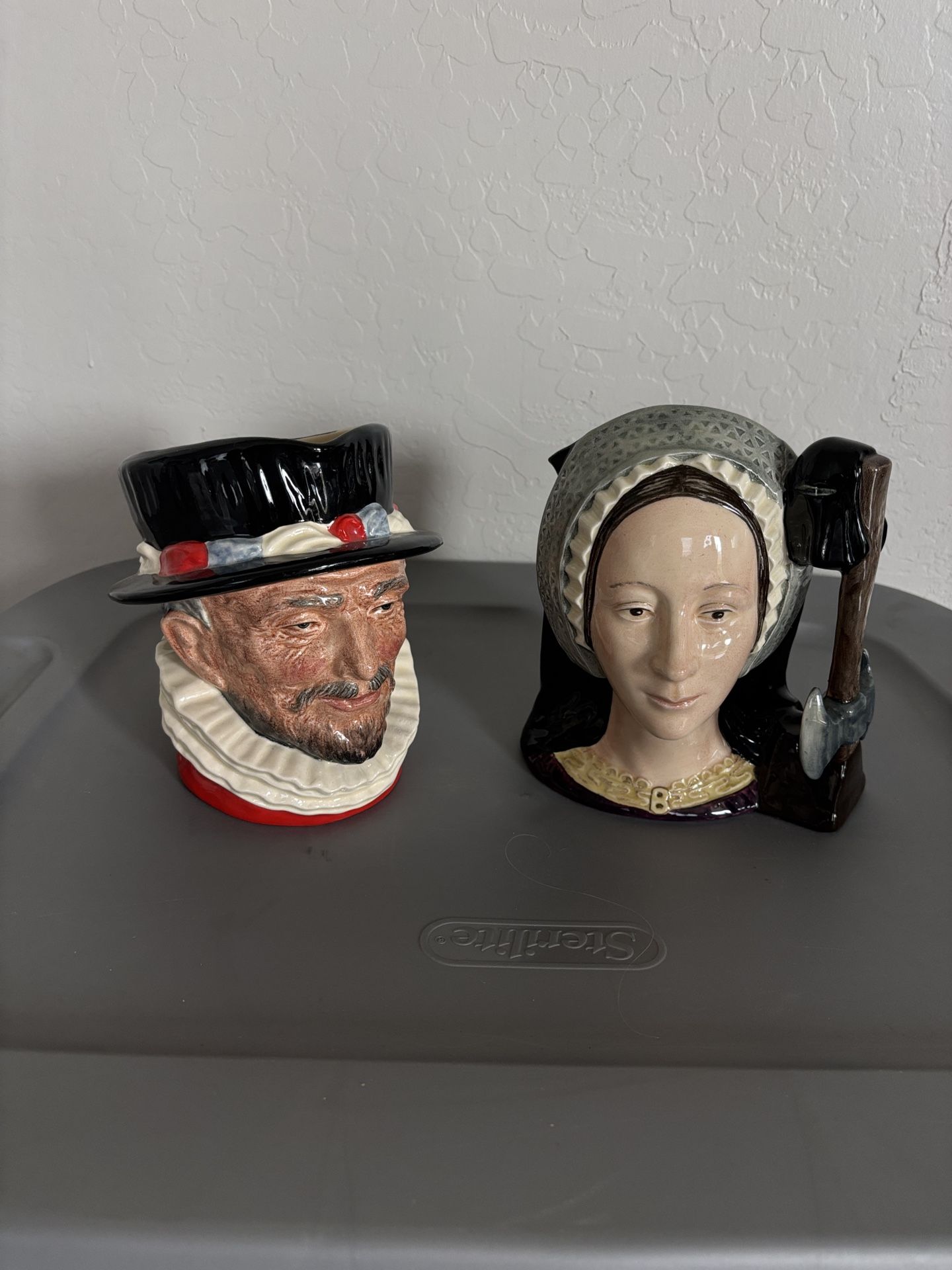 Royal Doulton Toby Jug Pair Anne Boleyn Beefeater