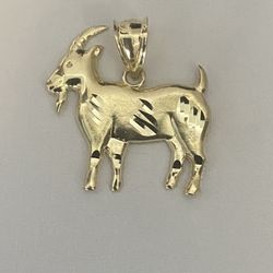 10k Real Gold Goat Pendant Charm