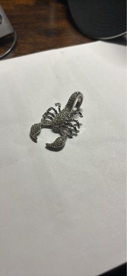 Silver Scorpion Pendant with Crystal Pave