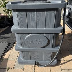 FCMP Outdoor Rain Water Catcher Barrel 45 gallon Side Spigot Hose Shut off Valve