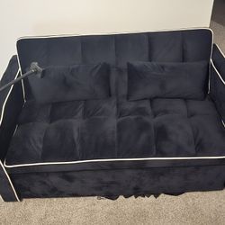 Pull Out Sofa Bed with Phone Holder, Convertible Velvet Loveseat Sleeper with 2 USB! DAMAGED!