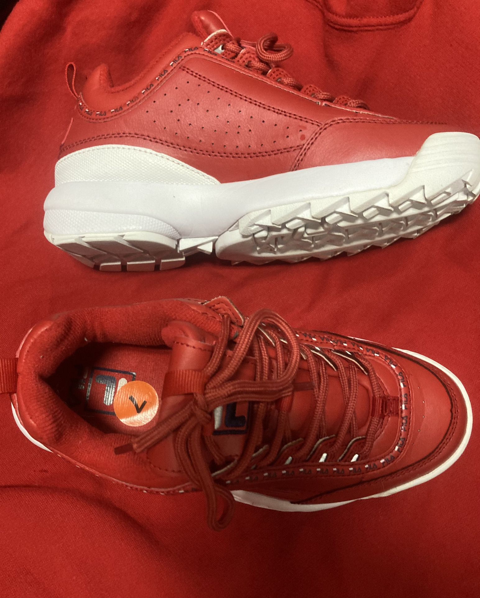 Fila II Sneakers Shoes Premium Red Leather Womens Sz for Sale New York, NY - OfferUp