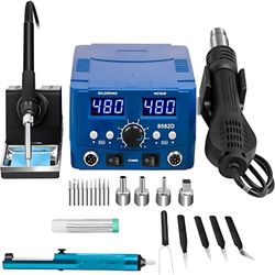 New ESD Safe Dual Soldering Station Rework Iron And Blower