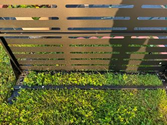 Black metal privacy fence panels