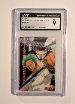 2005 One Piece Gummy Cards Pt.10 3D Zoro & Mihawk #227 CGC 9 MINT Japanese