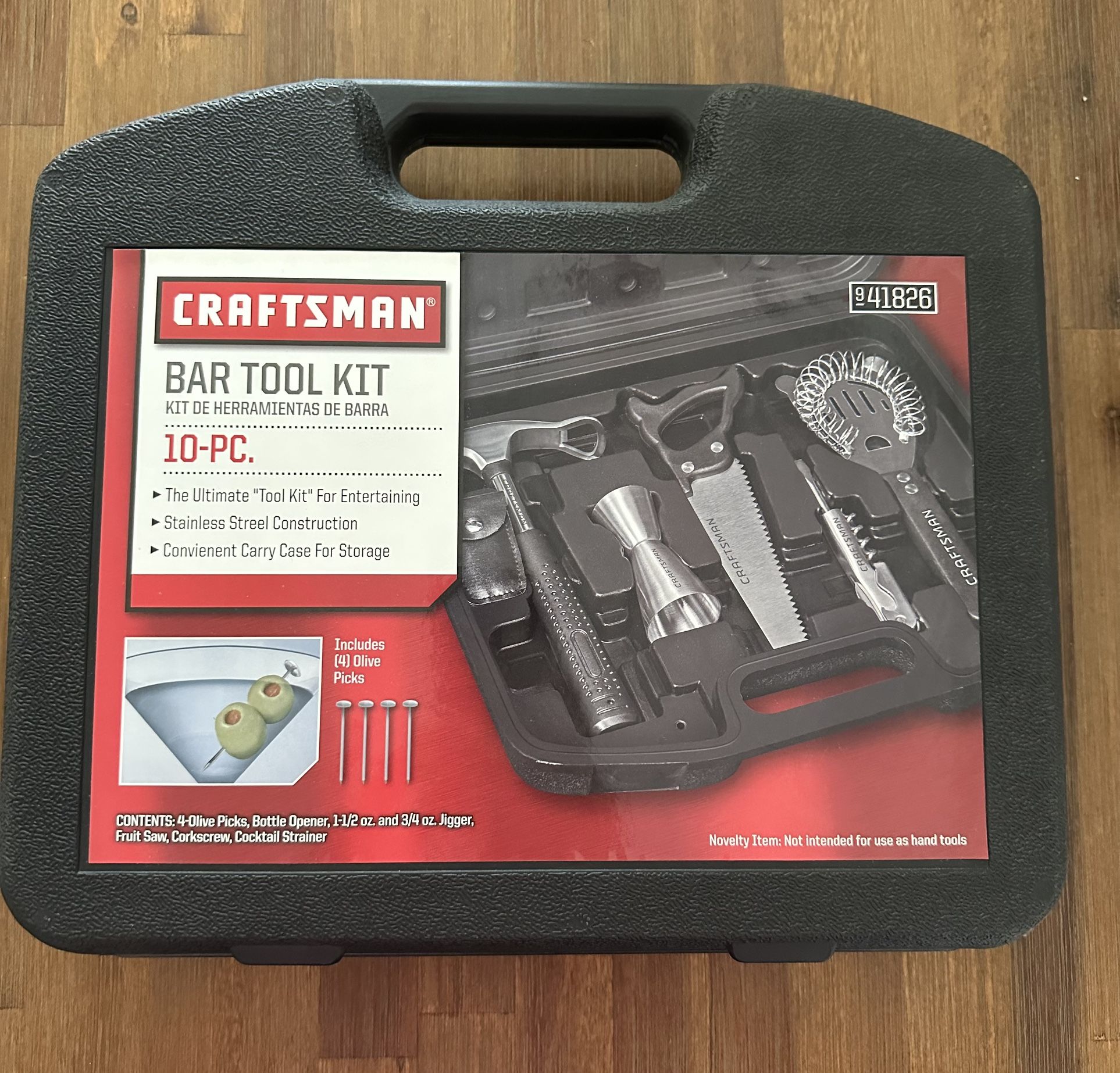 CRAFTSMAN BAR TOOL KIT 10 PIECE NOVELTY SET GIFT 