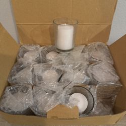 White Candle Lot + Taper Hurricanes