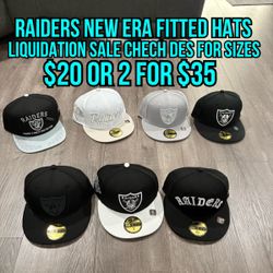 NFL New Era Las Vegas Raiders Black White Grey 59fifty Fitted Hats Check Description For Sizes 