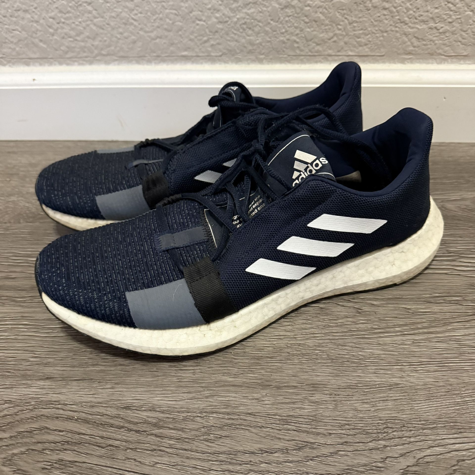 Adidas SenseBOOST GO M Navy White Grey Men Running Shoes Sz 12