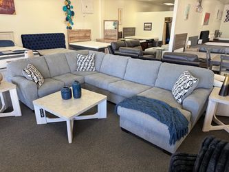 Gray Fabric Sectional Sofa with Chaise