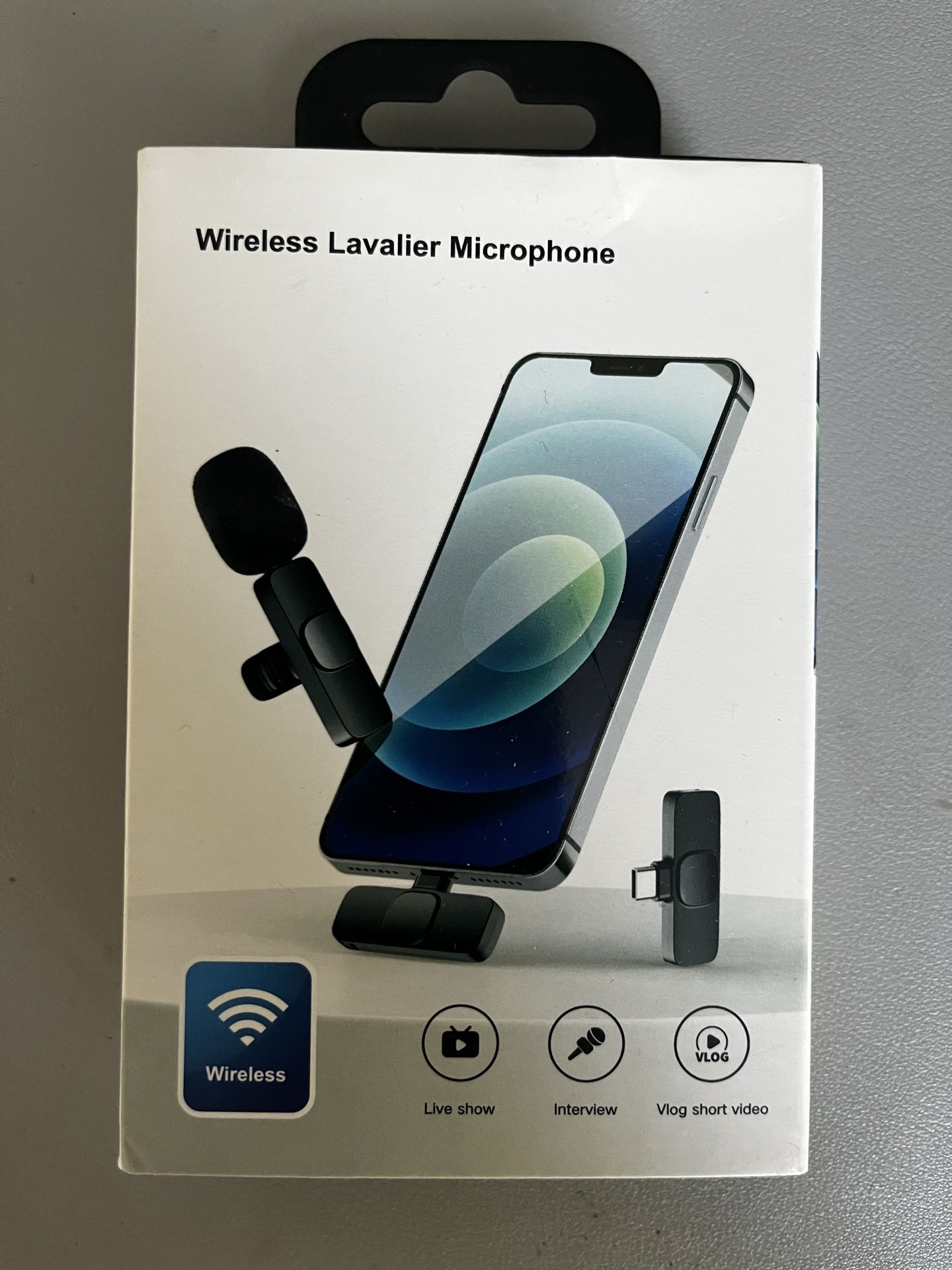 Wireless Lavalier Microphone for Apple Recording Podcast 1 to 2