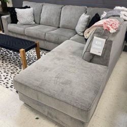 Light Gray 2  Pc Ashley Sectional With Chaise 🤩 Brand New ☄️ Delivery Available 🚛 Sofa / Living Room Set ✅