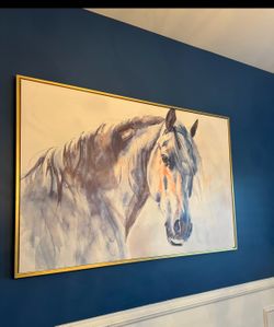 HORSE CANVAS WALL ART GOLD FRAME