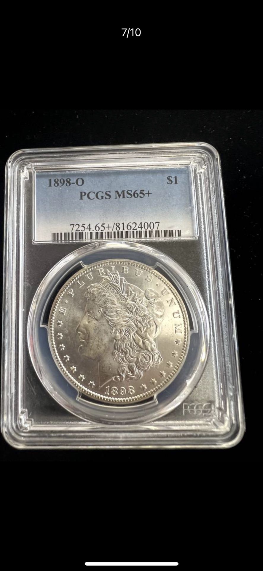 Blast White 1898 O Morgan Silver Dollar Coin PCGS MS65+