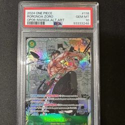 2024 One Piece OP06 Manga Alternate Art #118 Roronoa Zoro PSA 10 GEM MINT