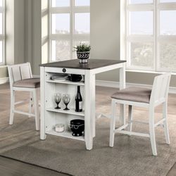 3 Pc Counter Ht Set ( Table And 2 Chairs 