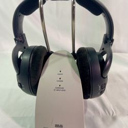 Sennheiser HDR 130 Wireless Headphones with TR130 Transmitter Dock Tested Works