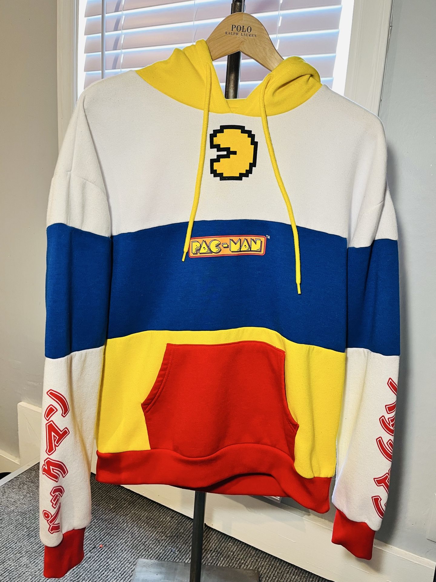 Pac-Man Multicolored Men's Sleeve Hooded Sweatshirt Hoodie JAPANESE GRAPHIC