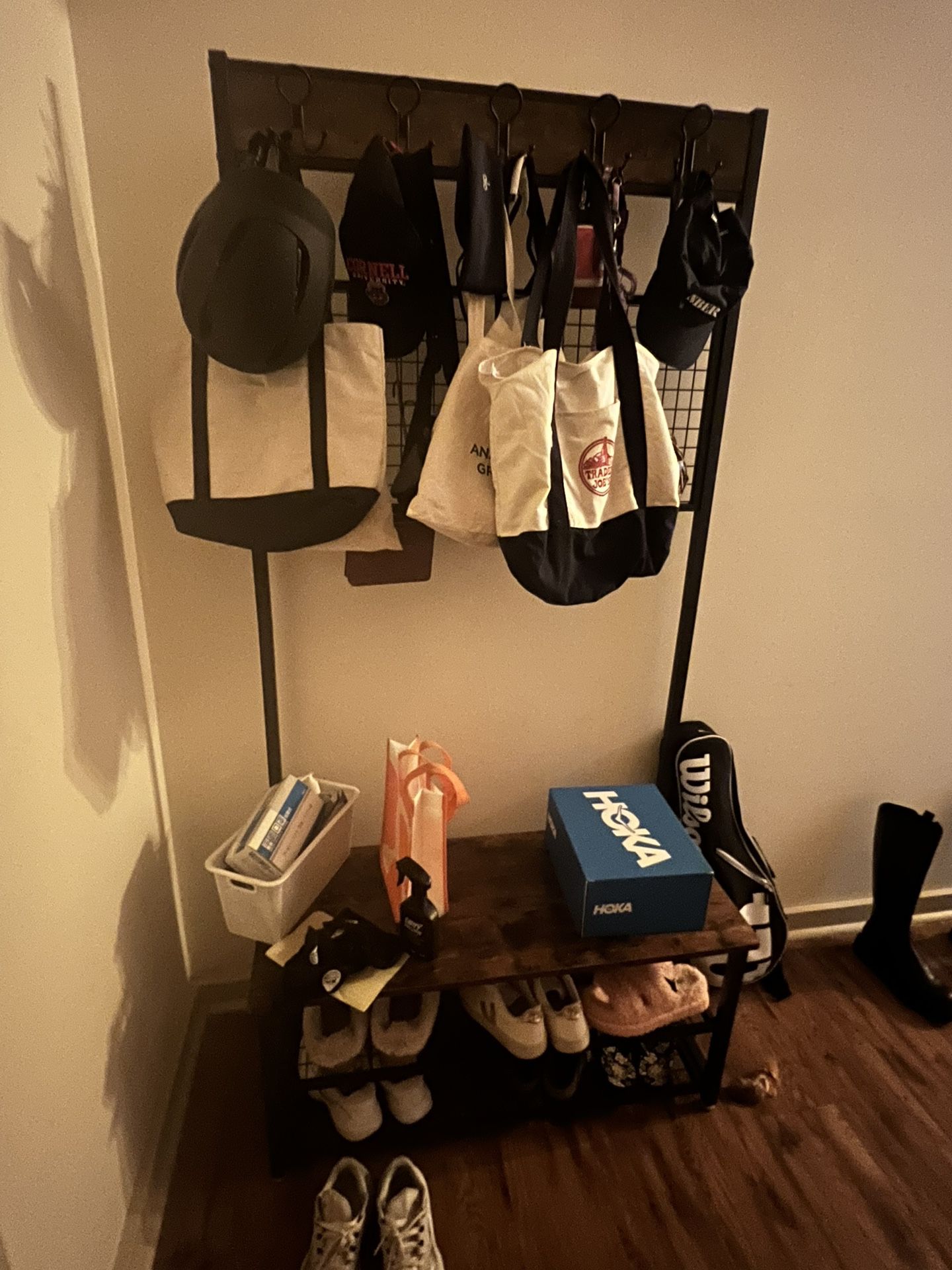 Hall Tree With Bench And Shoes Storage 